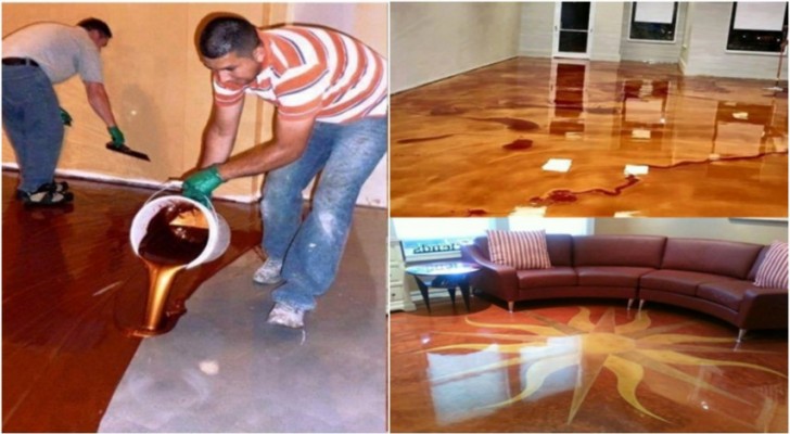 They pour a metallic color liquid on the floor. The result? You'll want it too!