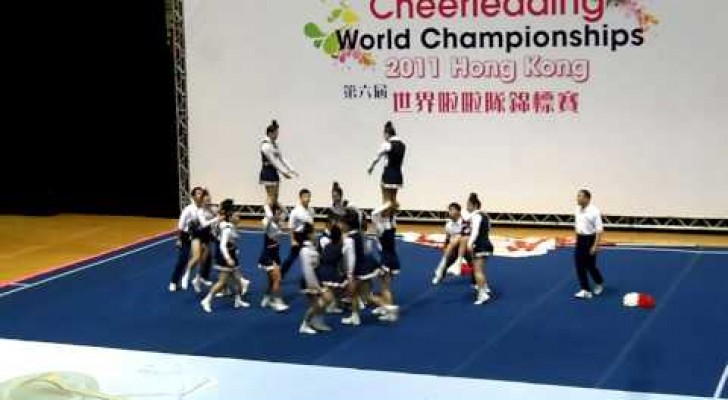 As soon as the music starts, these cheerleaders launch into an explosive non-stop show!