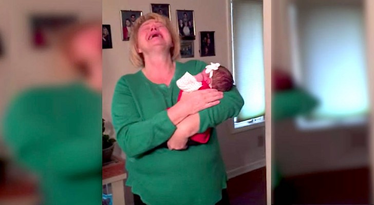 They put a baby in her arms: when she realizes who he is, she can't hold back the tears