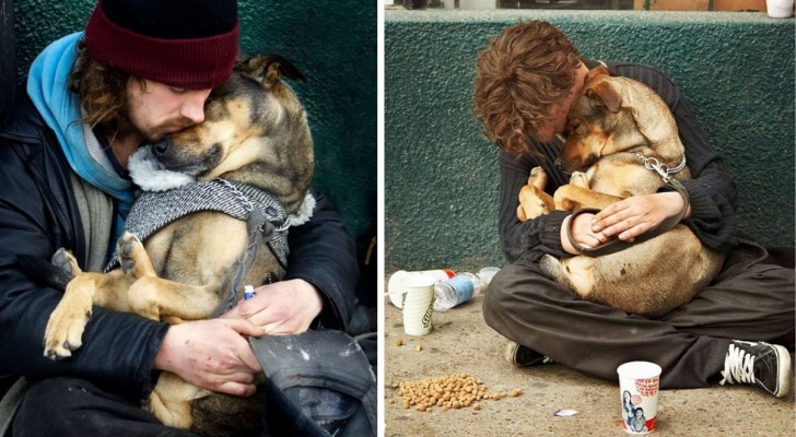 Deze Foto's laten zien dat een hond altijd van je zal houden ongeacht hoe rijk je wel of niet bent