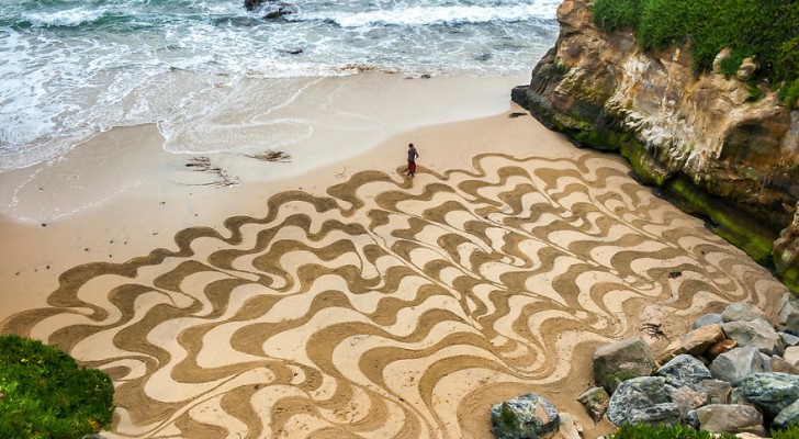 Un ragazzo lascia il suo lavoro per creare incredibili opere d'arte sulla sabbia