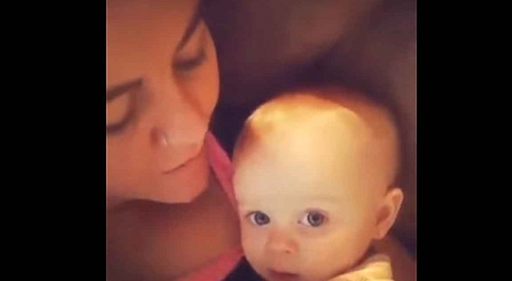 This baby can't talk yet but when mom says 3 words ... Woooow!