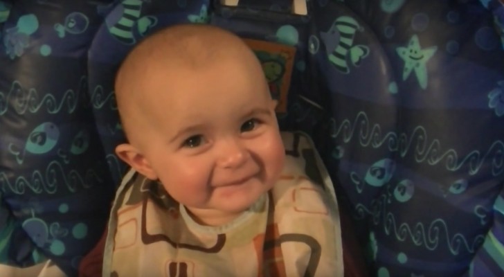 He gets excited when he hears her mother singing!