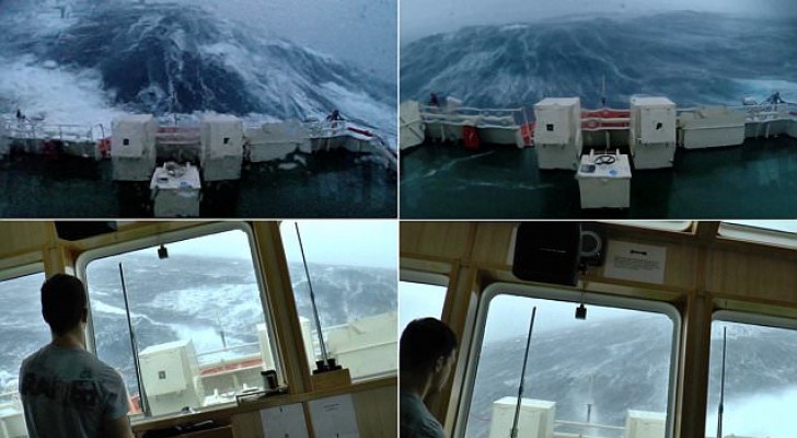 Una nave si ritrova nel bel mezzo di una tempesta: le immagini fanno trattenere il respiro