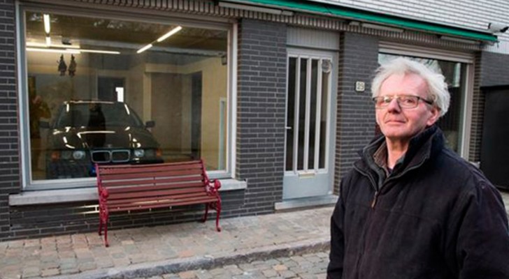 Municipal law prevents him from having a garage door -- but he finds a brilliant solution!