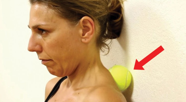 Press a tennis ball against the wall and six minutes later -- Your neck pain DISAPPEARS! 