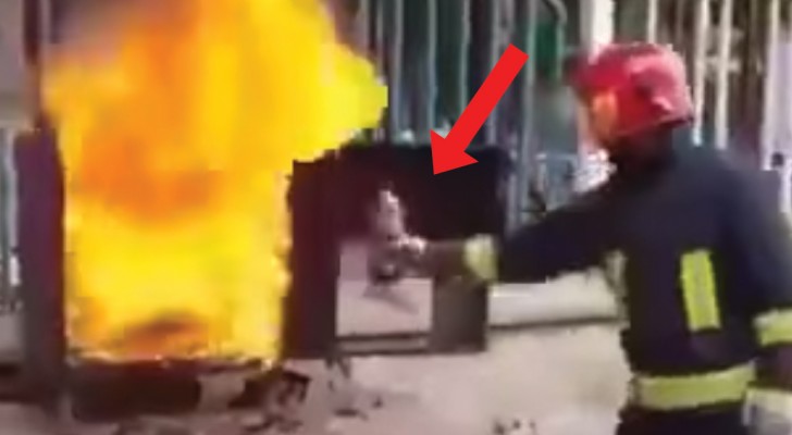 A firefighter picks up a bottle of Coca-Cola --- the way he uses it is astounding!