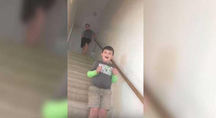 His mother tells her son he is cancer free --- his joy is heart-stirring!