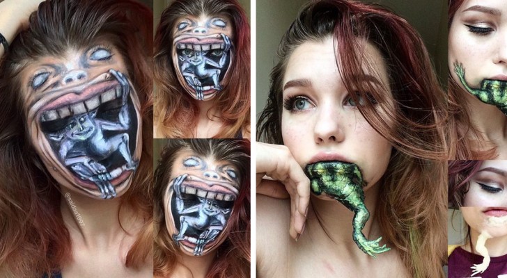 A seulement 19 ans, elle réalise des œuvres de maquillage d'un réalisme stupéfiant