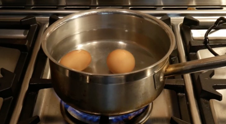 A trick to stop hard-boiled eggs from cracking while being boiled!