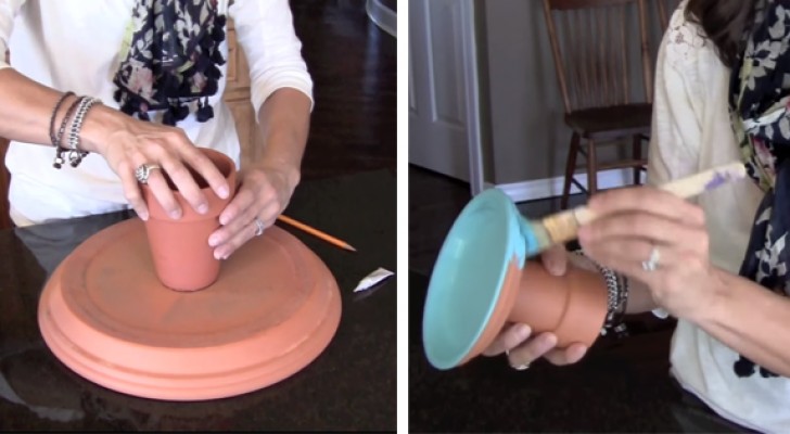 Start by gluing terra cotta pots together --- and create a wonderful object!