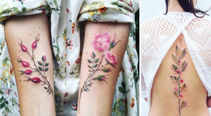 Tatuaggi floreali che sembrano veri: la delicata perfezione di una piccola opera d'arte