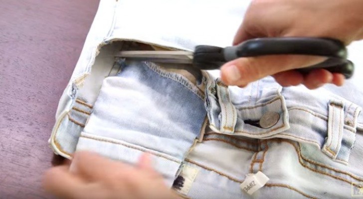 Cut out the jeans pockets --- and create something for expectant mothers!