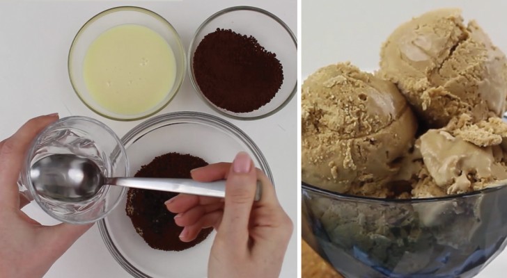 Mix three ingredients --- and create a delicious coffee ice cream!